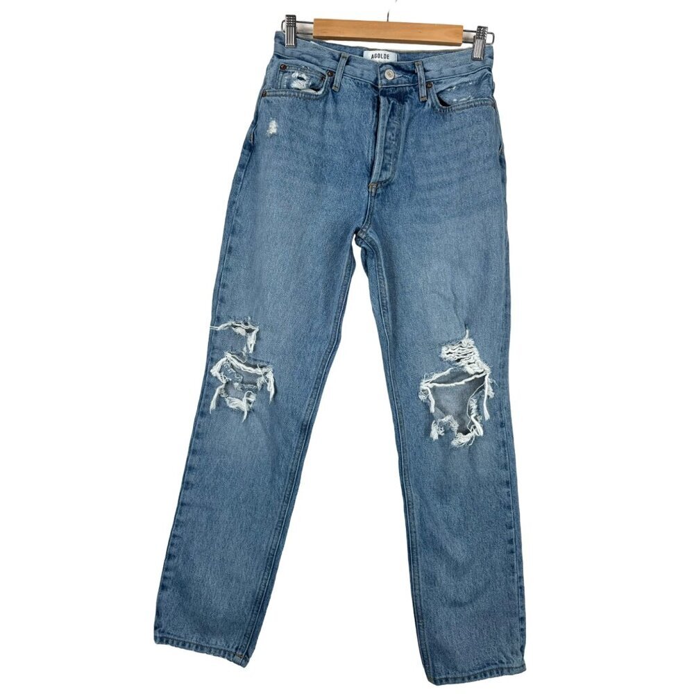 Agolde Fen High Rise Relaxed Taper jeans 90s cropped‎ button fly sz 26
